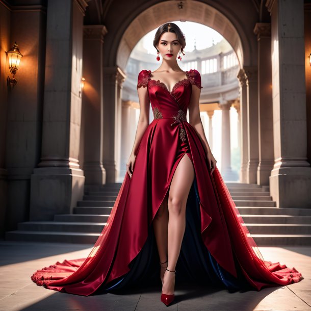 Picture of a crimson dress from concrete