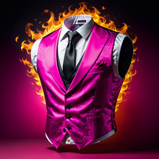 Clipart of a hot pink vest from paper