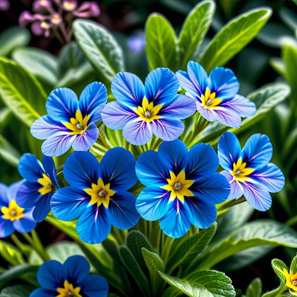 Photography of a blue primrose