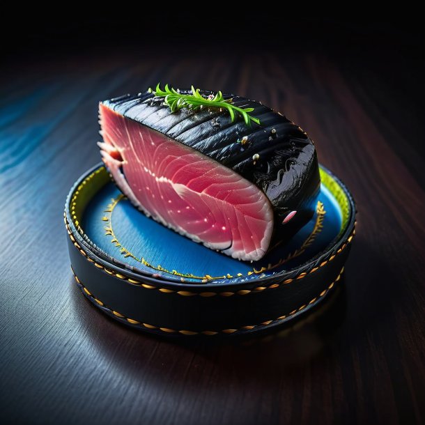 Photo of a tuna in a black belt