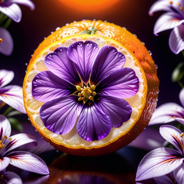 "clipart of a orange violet, white"