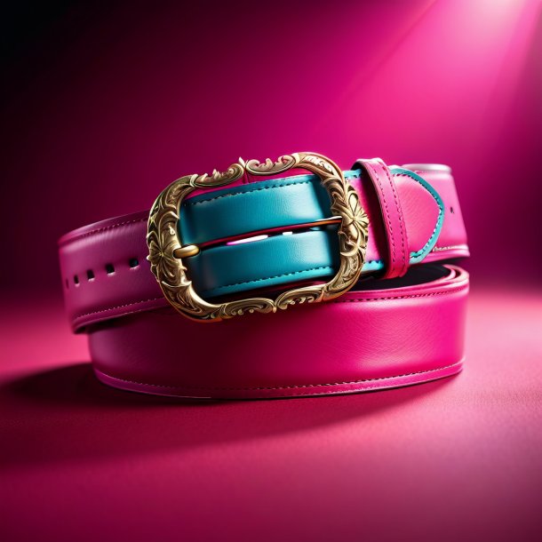 Image of a hot pink belt from paper