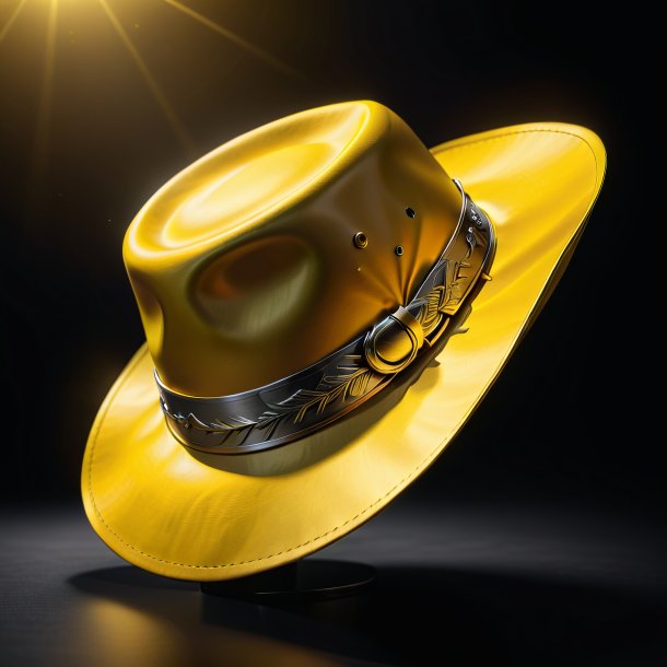 Sketch of a yellow hat from metal