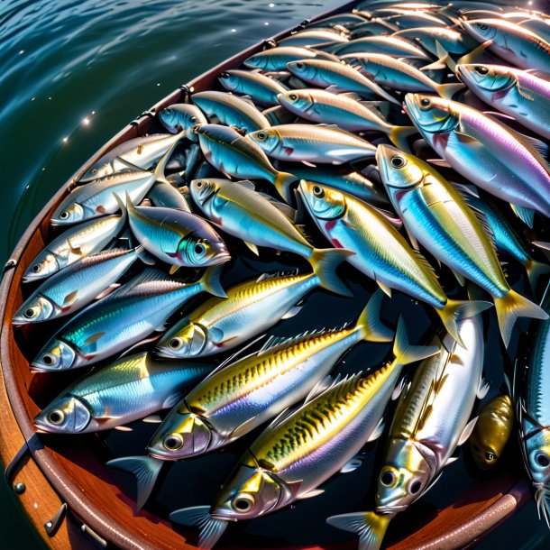 Pic of a sardines in a belt in the river