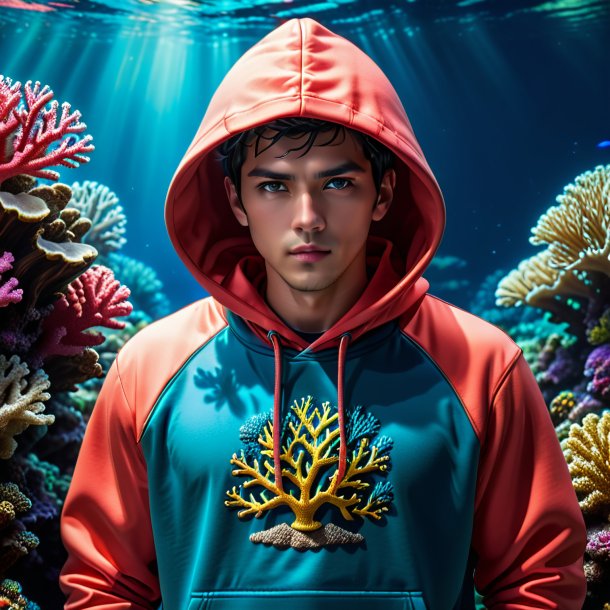 Photo of a coral hoodie from wood