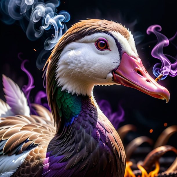 Pic of a purple smoking goose