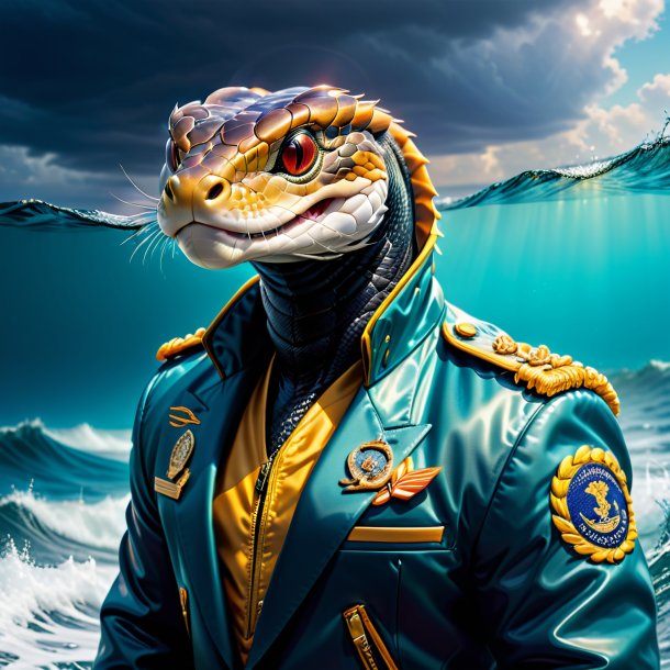 Picture of a cobra in a jacket in the sea