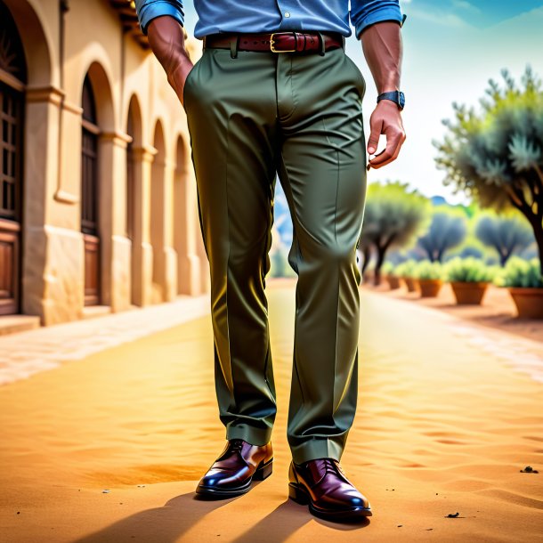 Photography of a olive trousers from clay