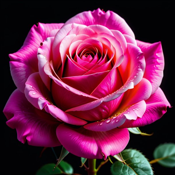 Portrayal of a hot pink rose