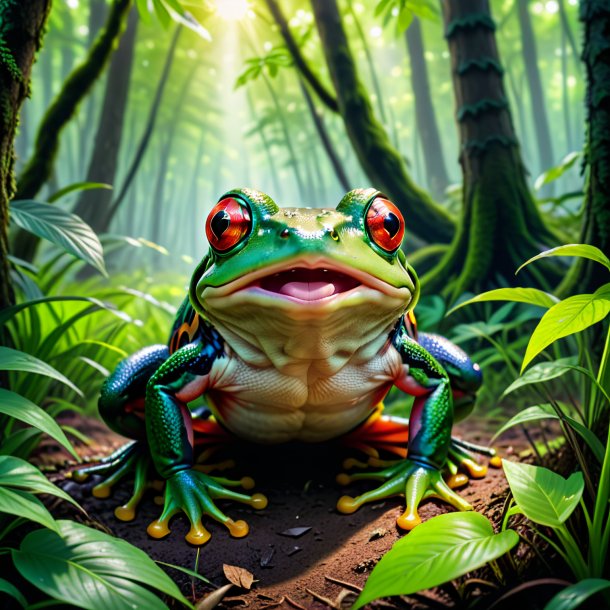 Pic of a angry of a frog in the forest