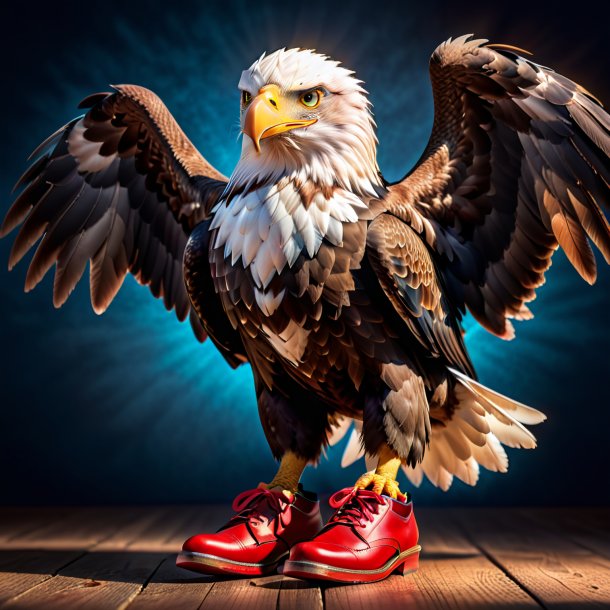 Photo d'un aigle dans une chaussure rouge