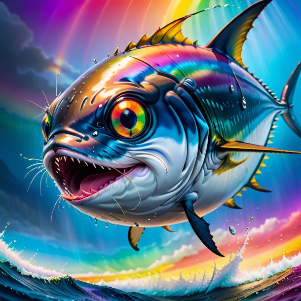 Image of a crying of a tuna on the rainbow