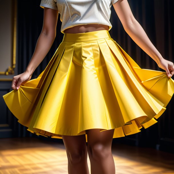 Drawing of a yellow skirt from paper