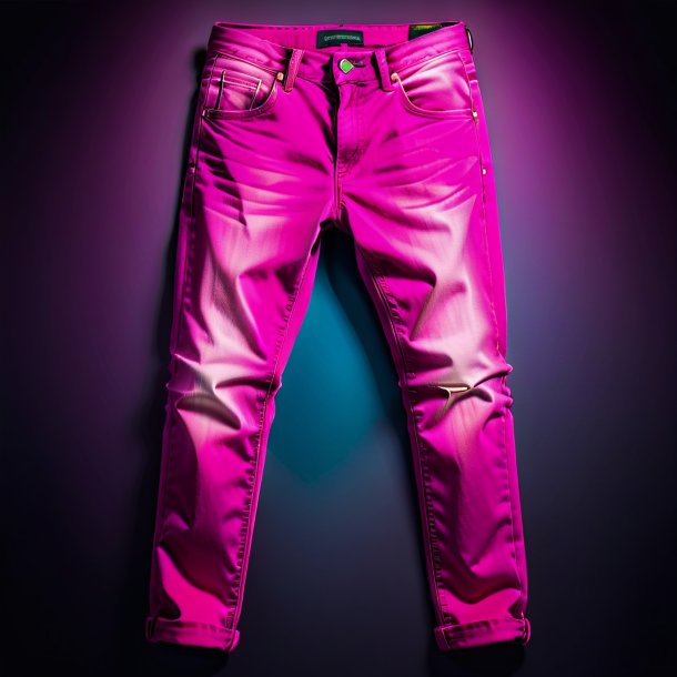 Foto de un jeans magenta de piedra