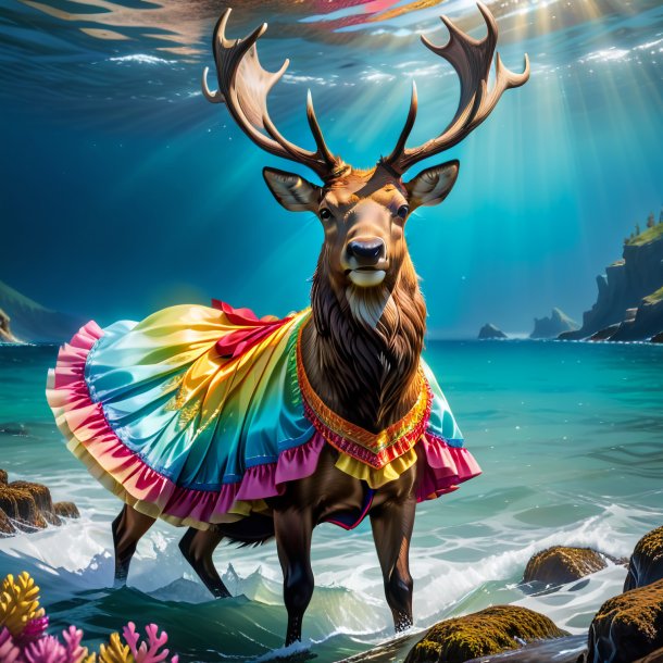 Image of a elk in a skirt in the sea