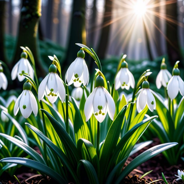Imagery of a white snowdrop