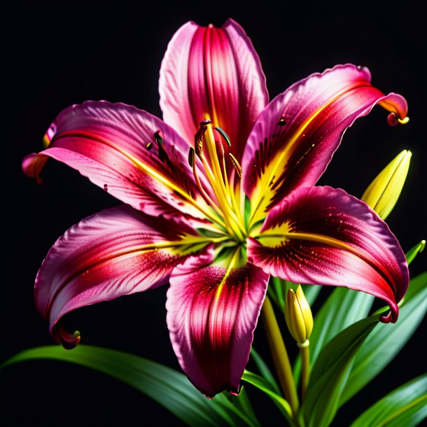 "picture of a maroon lily, lent"