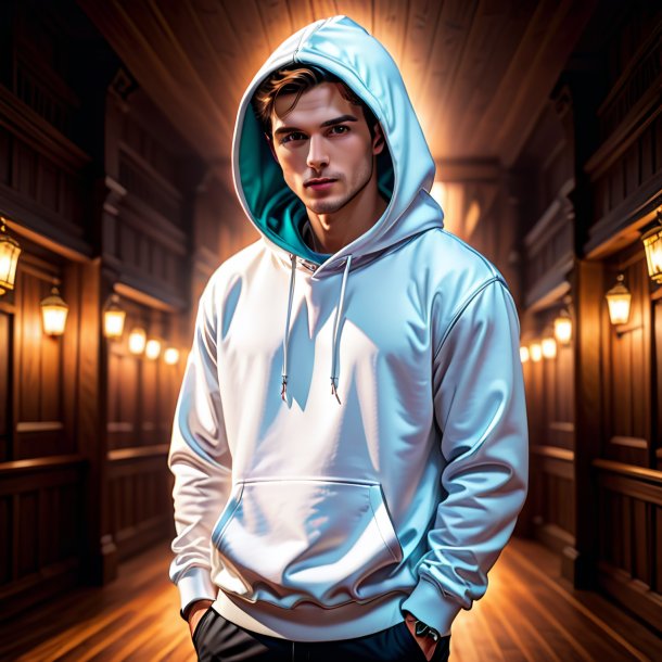 Ilustração de um hoodie branco de madeira