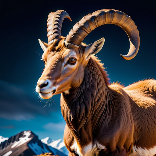 Photo of a ibex in a black coat