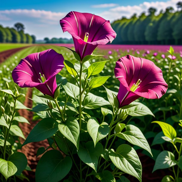 "retrato de uma maroon bindweed, campo"