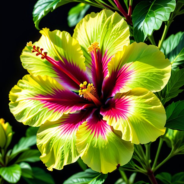 Imagery of a lime hibiscus