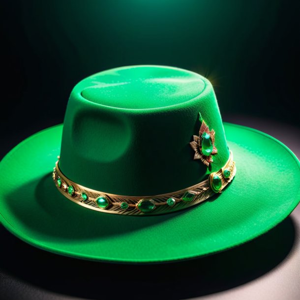 Photographie d'un chapeau vert de gypse