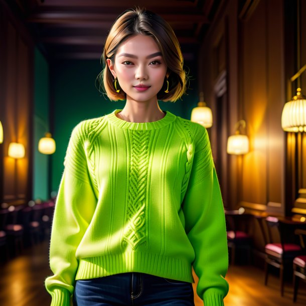 Illustration of a lime sweater from paper