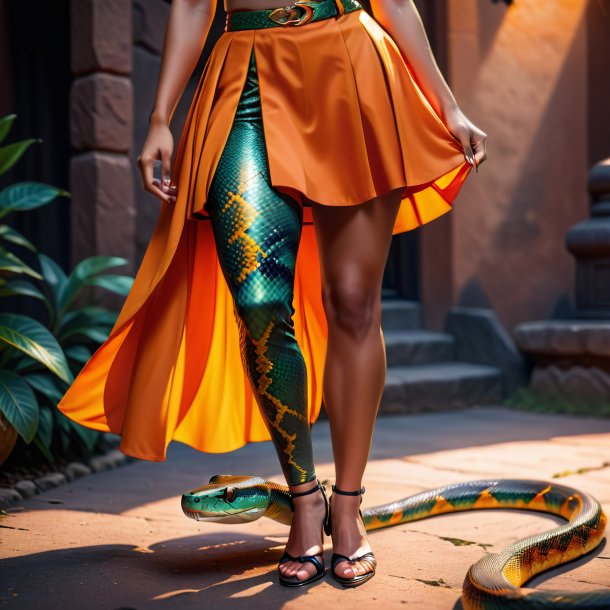 Pic of a snake in a orange skirt