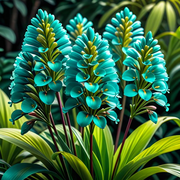 "clipart of a teal celsia, great-flowered"