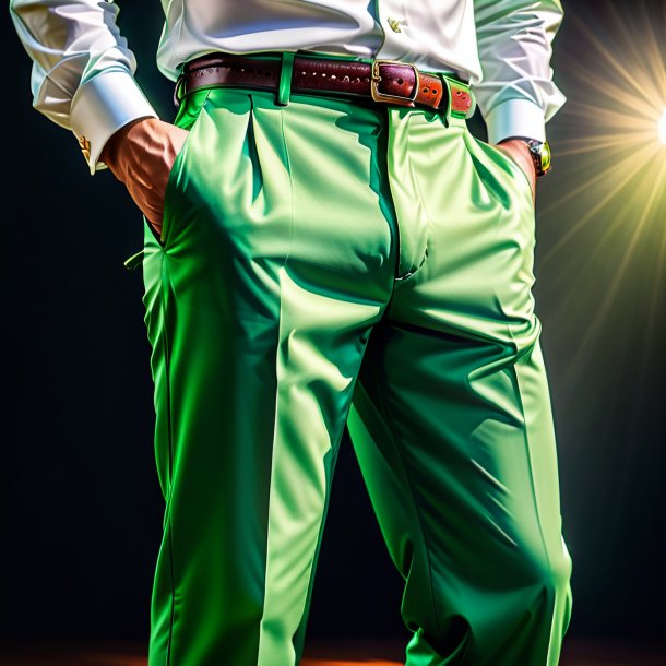 Photo of a pea green trousers from polyethylene