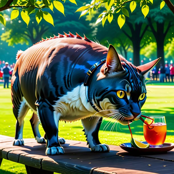 Image of a drinking of a tuna in the park