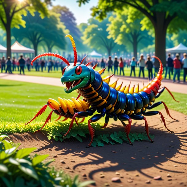 Pic d'une danse d'un centipede dans le parc