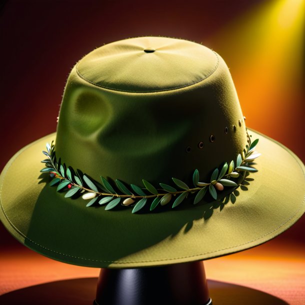 Photography of a olive hat from polyethylene