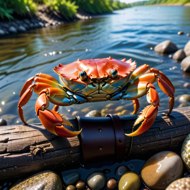 Image d'un crabe dans une ceinture dans la rivière