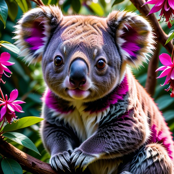 Foto de un fucsia esperando koala