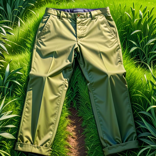 Drawing of a olive trousers from grass