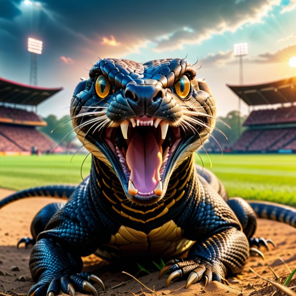 Picture of a angry of a cobra on the field