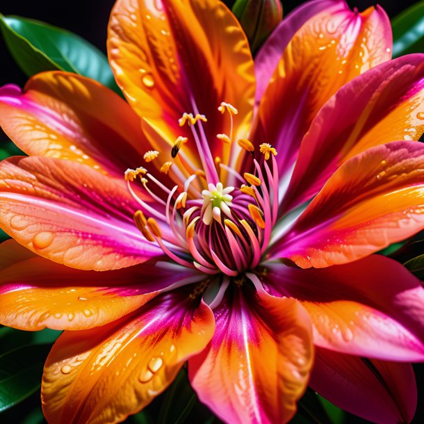 Imagery of a hot pink orange blossom