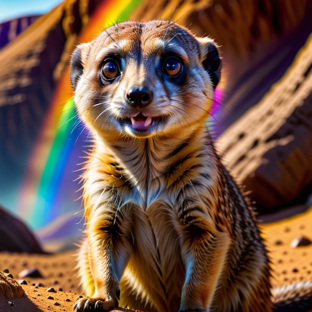 De um comer de um meerkat no arco-íris