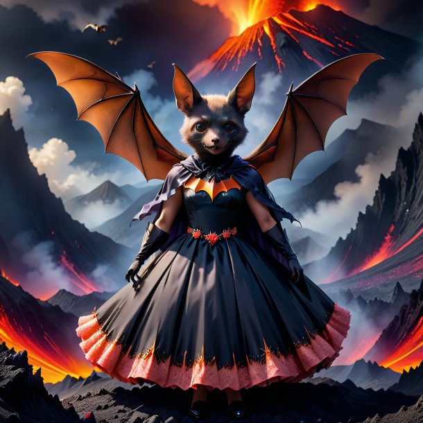 Pic d'une chauve-souris dans une robe dans le volcan