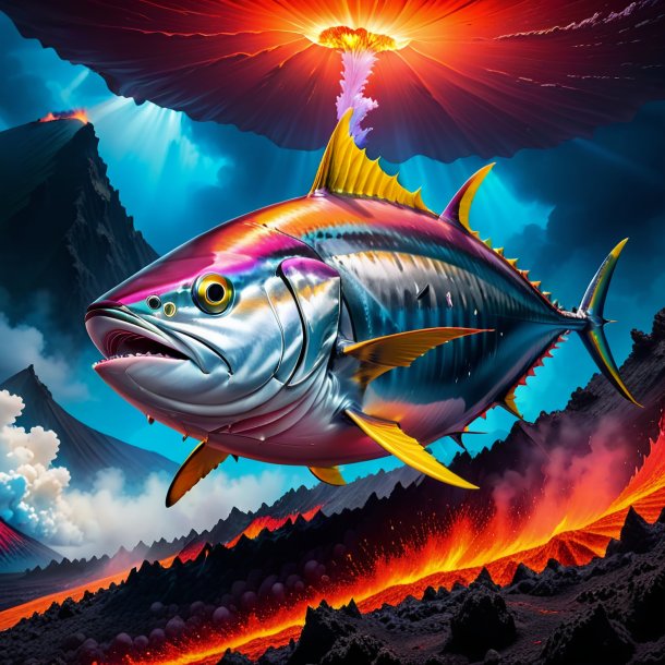 Pic of a tuna in a coat in the volcano