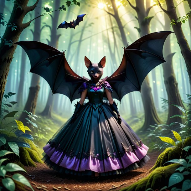 Image d'une chauve-souris dans une robe dans la forêt