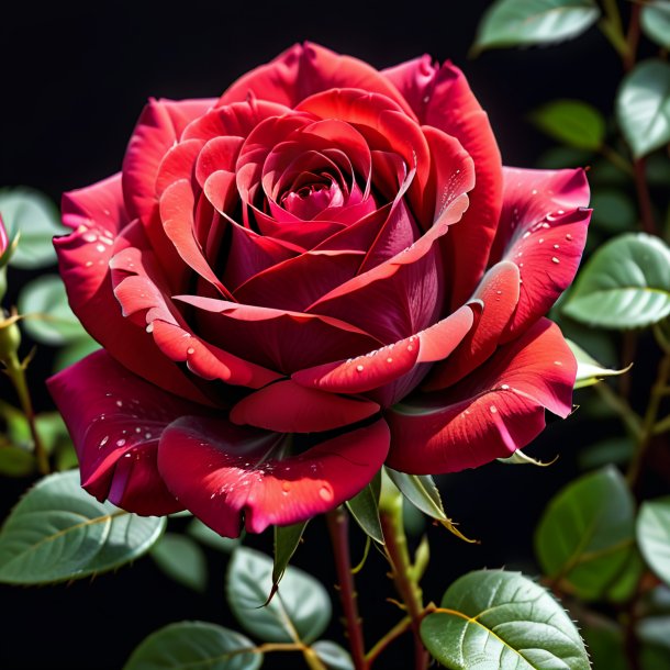 "pic of a red rose, hundred-leaved"