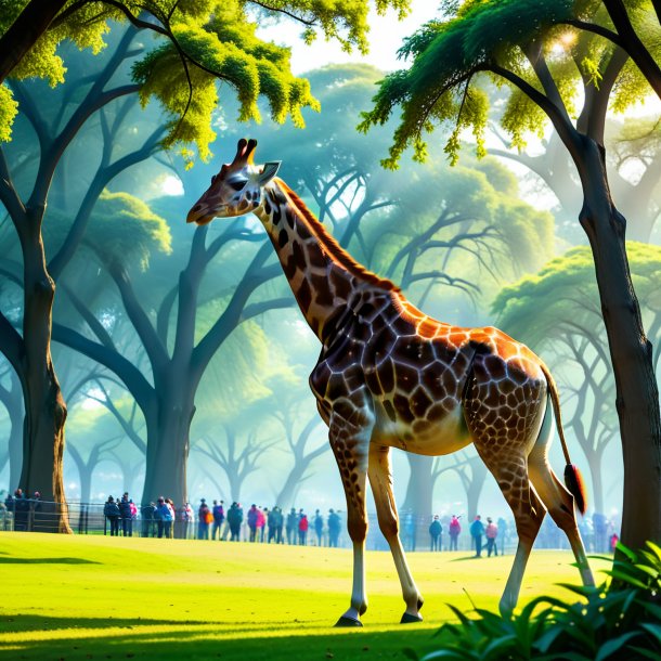 De um jogo de uma girafa no parque