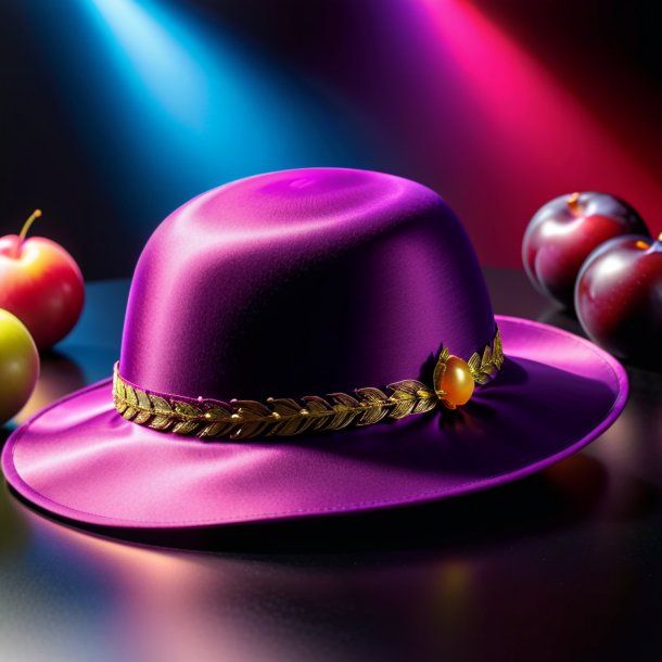 Picture of a plum hat from polyethylene