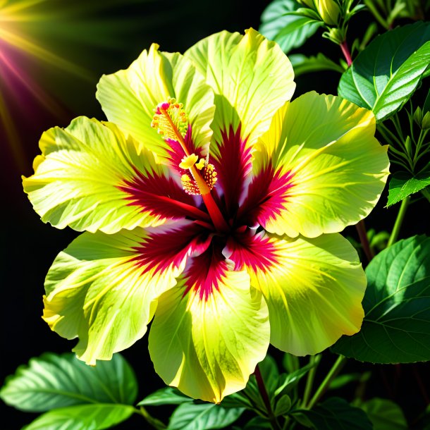 Photography of a lime hibiscus
