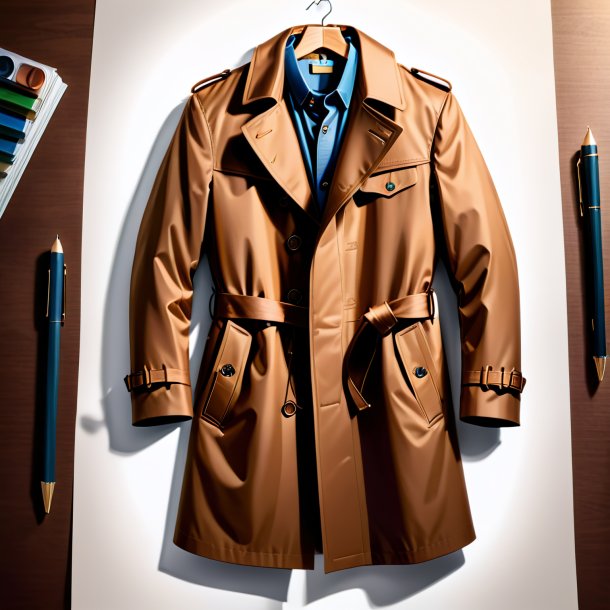 Sketch of a brown coat from paper