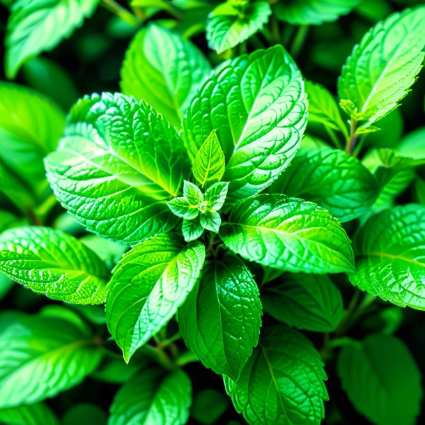 Depicting of a green peppermint