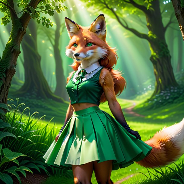 Pic d'un renard dans une jupe verte