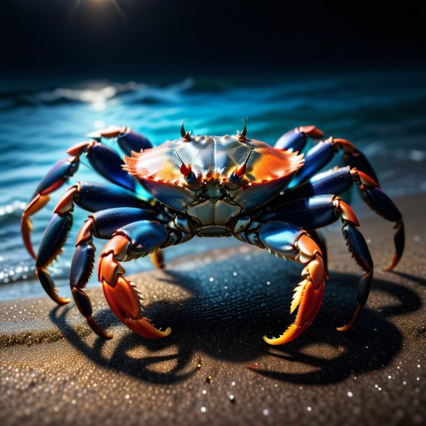 Photo of a crab in a black jeans